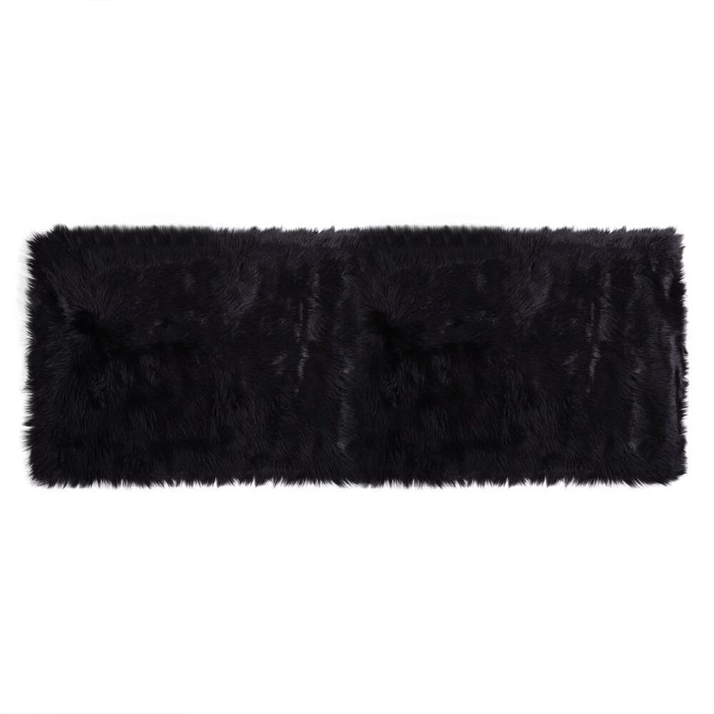 Soft Faux Fur Rug Indoor Fluffy Area Rugs Rectangle Floor Mat 2 x 5ft Black